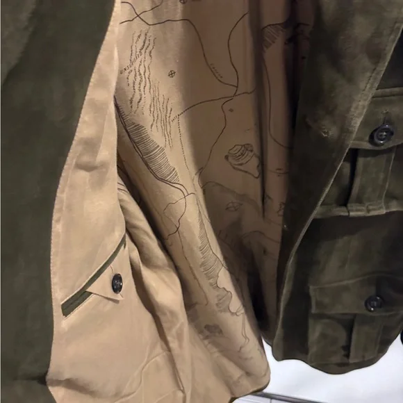 Banana Republic Men's Olive Suede Field Jacket - Picture 7 of 7